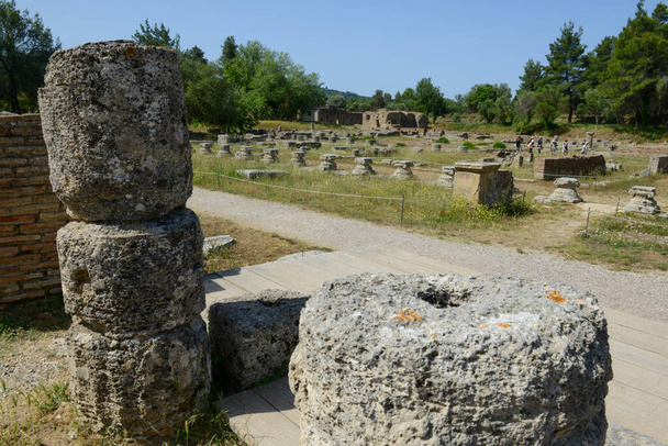 View at the archeological site of Ancient Olympia on Greece - Zdjęcie, obraz