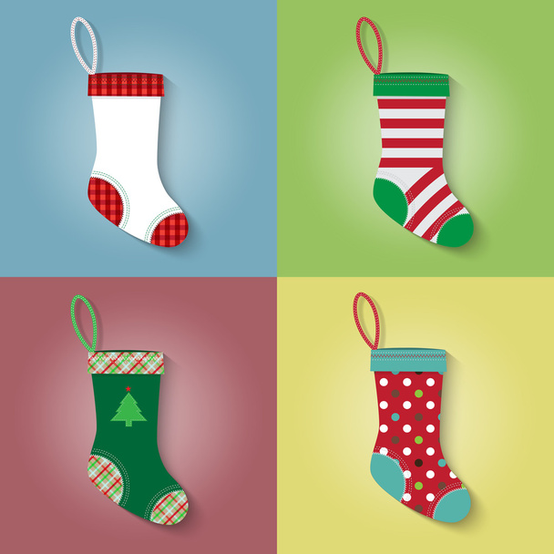 Επίπεδη στυλ του κάλτσα των Χριστουγέννων - Διάνυσμα, εικόνα