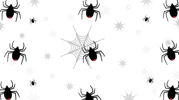 Happy Halloween spider wallpaper illustration, perfect for wallpaper, backdrop, postcard, background for your design - Vector, imagen