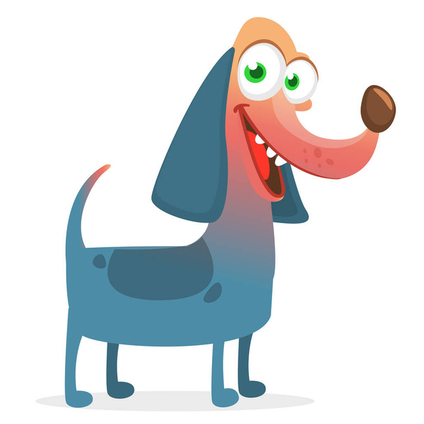 Cartoon Cute Purebred Dachshund Dog mascot. Vector Illustration isolated on white background - Vector, Imagen