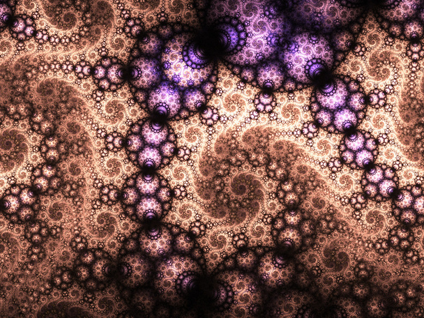 Faded orange fractal swirls, digital artwork for creative graphic design - Zdjęcie, obraz