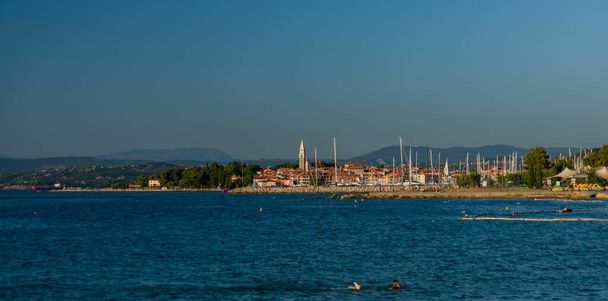 Izola town in summer blue nice hot evening - Photo, Image