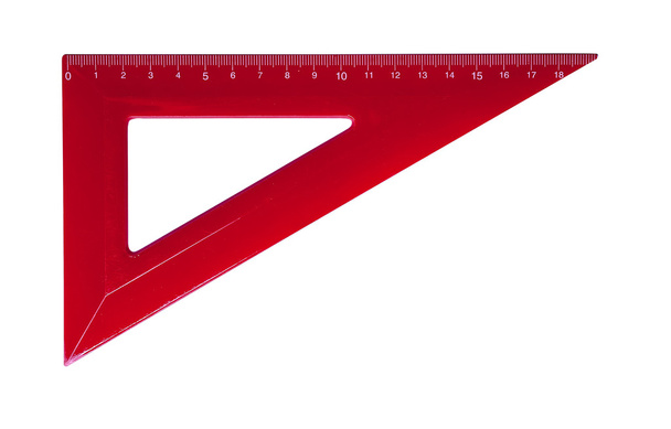 Vonalzó műanyag piros háromszög - Fotó, kép