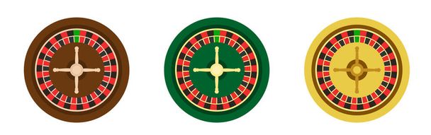 Roulette wheel. Casino roulette wheel. European roulette wheel.  Vector clipart isolated on white background. - Vektör, Görsel