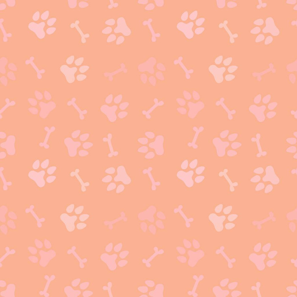 Cartoon doodle animals seamless dogs footprints and bones pattern for clothes print and kids accessories and notebooks and fabrics and wrapping shop paper. High quality illustration - Photo, Image