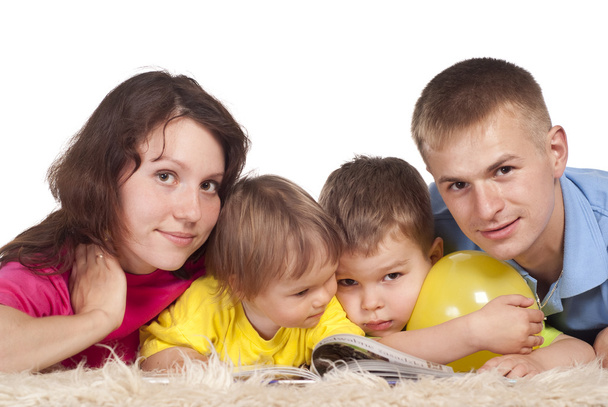 Family on carpet - Zdjęcie, obraz