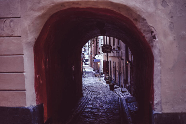 Stockholm alley (Sweden). Shooting Location: Sweden, Stockholm - Foto, Bild