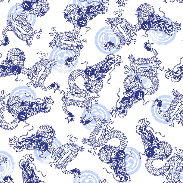 Dragon pattern - Wektor, obraz