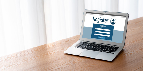 Online registration form for modish form filling on the internet website - Photo, Image