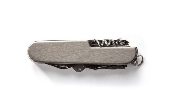 Metallic swiss knife isolated on white background - Φωτογραφία, εικόνα