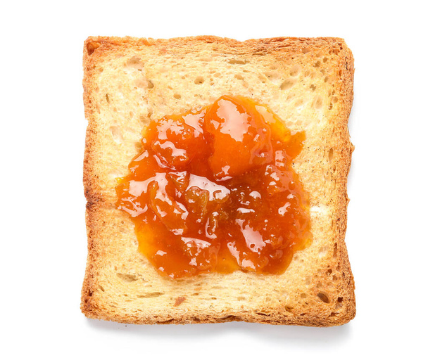 Toast with delicious jam on white background - Zdjęcie, obraz