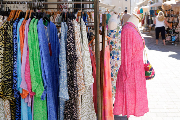 city boutique market shop clothes street girl dress fashion store for women clothing - Fotografie, Obrázek