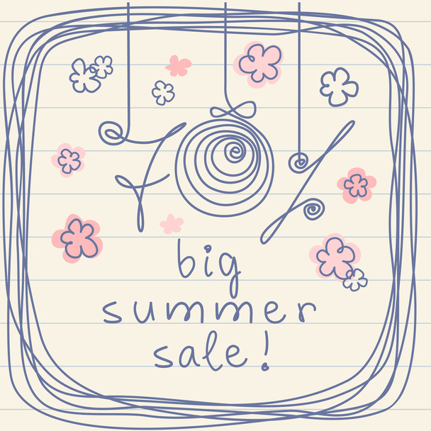 Background -70 percent Big Summer Sale - Vektor, Bild