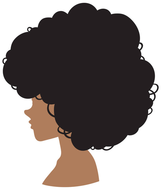Side of afro woman isolated illustration - Wektor, obraz