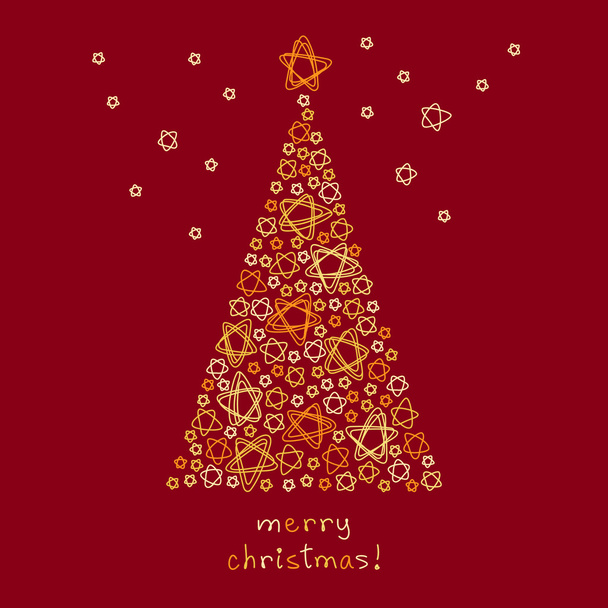 Christmas tree of doodles stars - Vector, Image