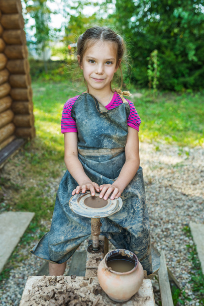 Little girl with pot - Photo, Image