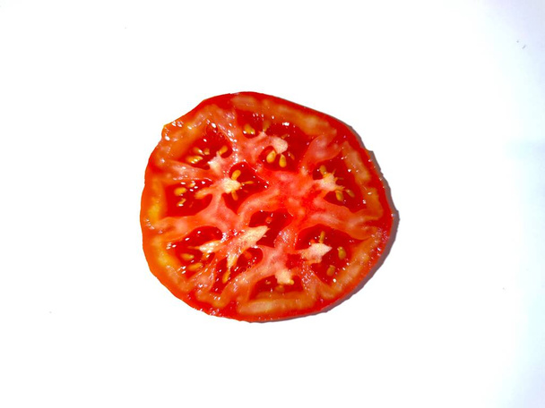 Rondelle tomate fond blanc - Photo, Image