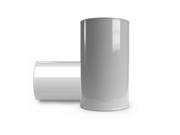Cylinder Tube Packaging 3D Illustration Mockup Scene on Isolated Background - Foto, imagen