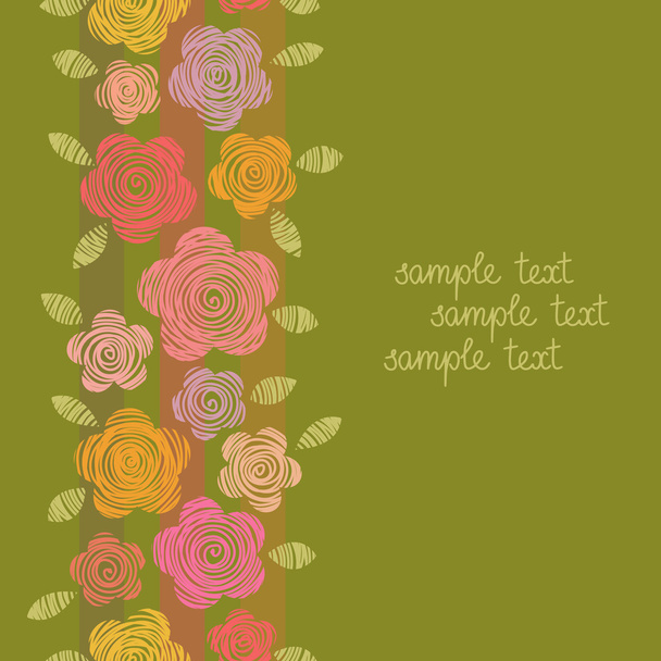 Cute background with floral decoration - Vector, Image