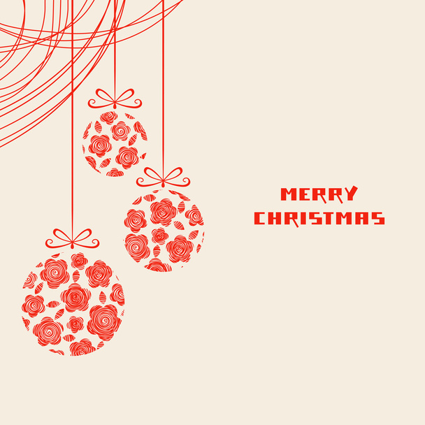 Hand drawn holiday illustration with balls - Vector, Image