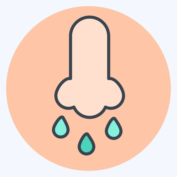 Icon Runny Nose. suitable for flu symbol. color mate style. simple design editable. design template vector. simple illustration - Vector, Image