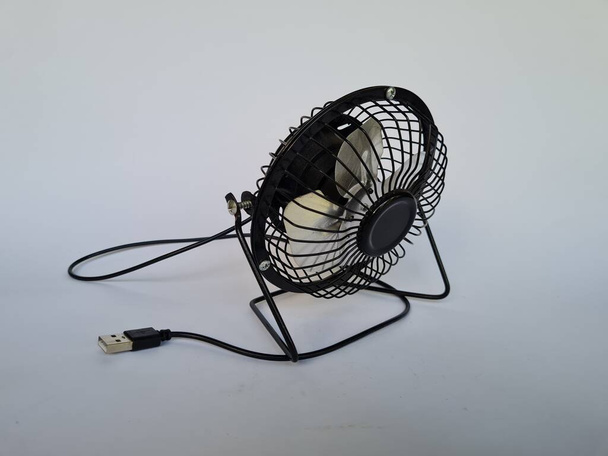 Portable fan in black on white background - Foto, immagini