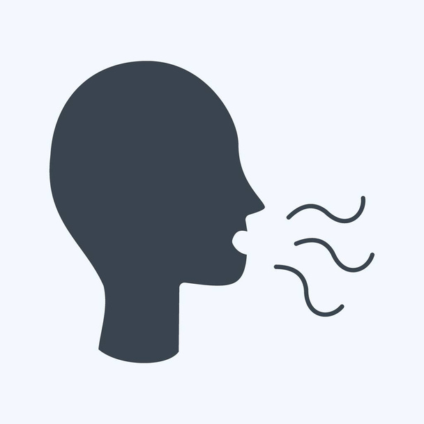 Icon Loss Of Smell. suitable for flu symbol. glyph style. simple design editable. design template vector. simple illustration - ベクター画像