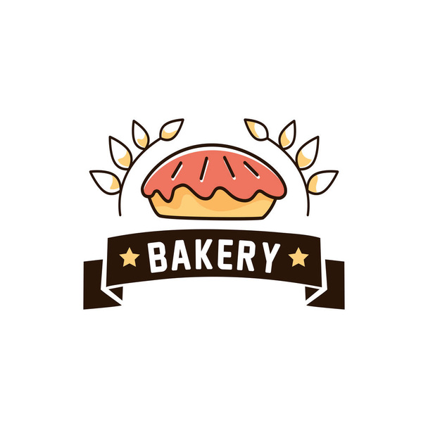 Simple hand drawn bakery logo cliparts - ベクター画像