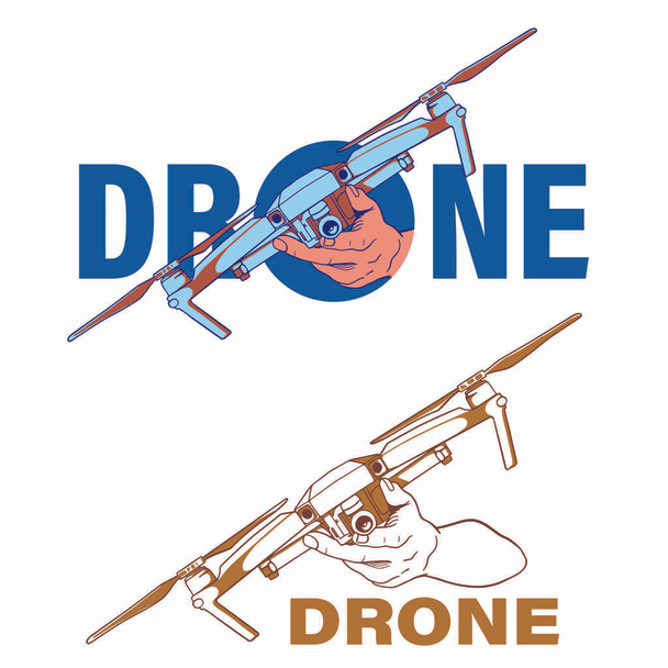 Drone. Logo and corporate identity  - Vektör, Görsel
