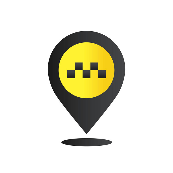 Taxi service vector icons. Taxi map pointer, taxi signs. Taxi service icon set. Vector illustration - Vektör, Görsel