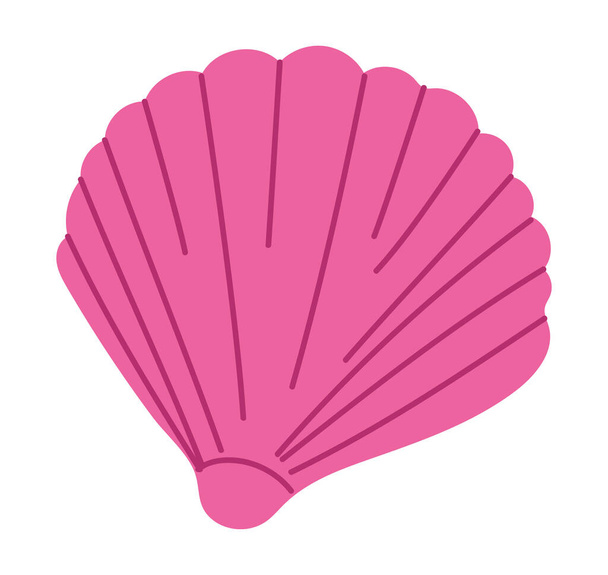 pink conch shell over white - ベクター画像