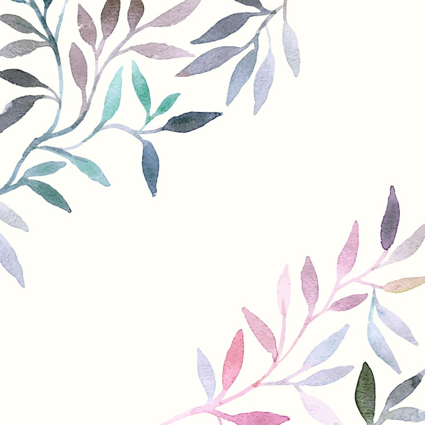Watercolor floral border. - Vektori, kuva