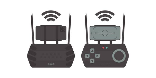 Remote control for drone and quadcopter. Isolated. Vector illustration. - Vektör, Görsel