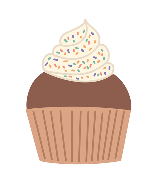 cupcake with icing over white - Vector, Imagen