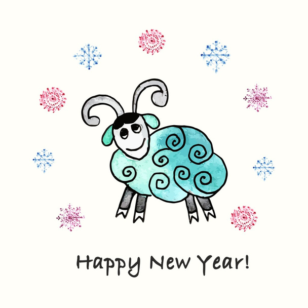 Year of  Sheep. - Vector, Imagen