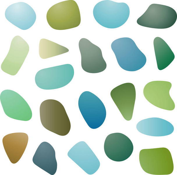 sea glass organic vector shapes - Vector, Image