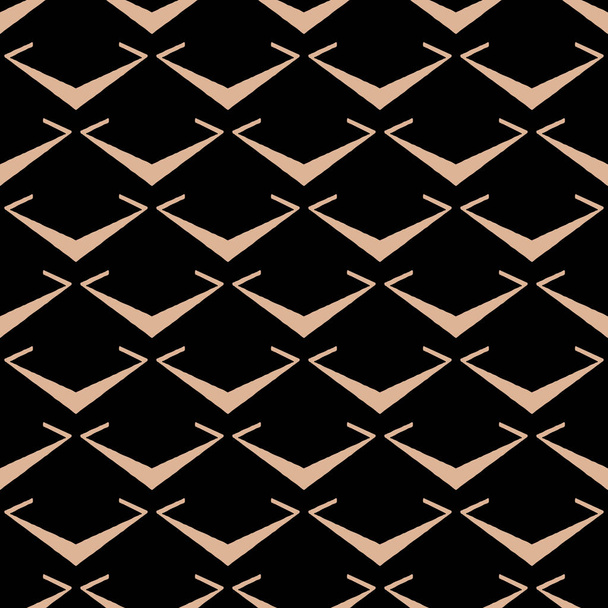 アール・デコ様式の東洋的なシームレスなパターン。黒い背景の金の要素。テキスタイル、壁紙、背景に印刷するためのデザイン。タイルは互いに組み合わせることができます. - 写真・画像