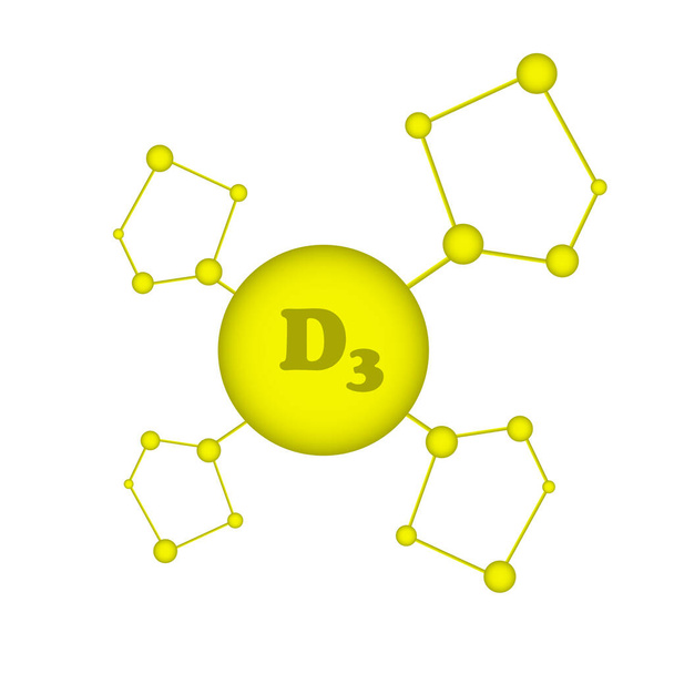 D3 vitamin sign. 3d formula of solar vitamin. Stock vector - Vettoriali, immagini