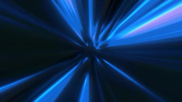 Abstrato girando raios azuis e rosa em torno de um ponto no centro da tela. Moção. Belos raios rotativos coloridos espalhando - Filmagem, Vídeo