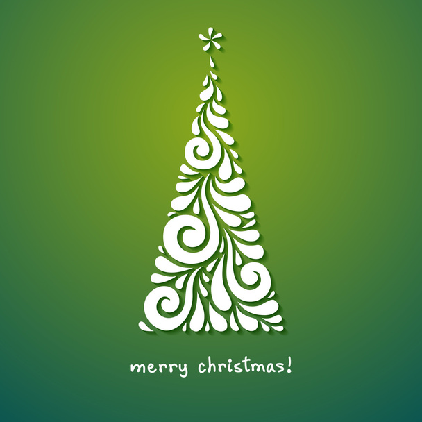 Christmas tree of swirl shapes - Vector, Image