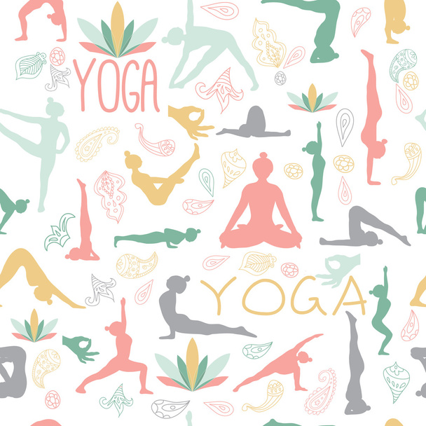 Yoga pattern - Вектор, зображення
