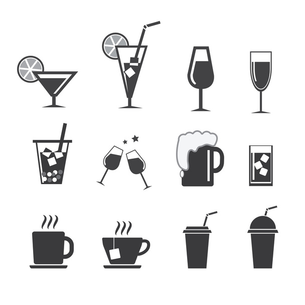 Vector drinks  icons set - Vector, Imagen