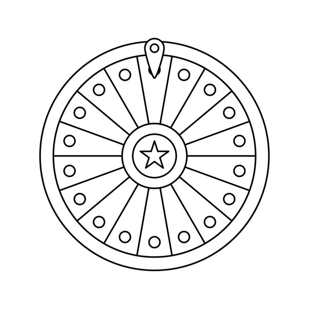 Coloring page with Fortune Wheel for kids - Vector, Image