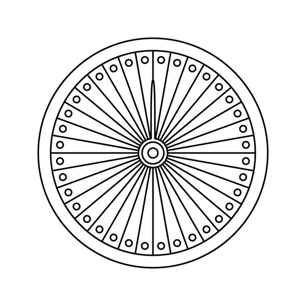 Coloring page with Fortune Wheel for kids - Vektör, Görsel