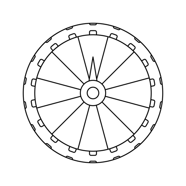 Coloring page with Fortune Wheel for kids - Διάνυσμα, εικόνα