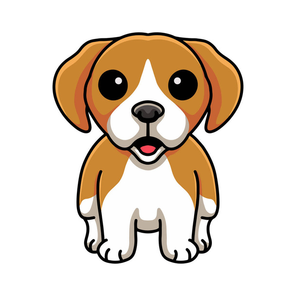 Vector illustration of Cute little beagle dog cartoon - Διάνυσμα, εικόνα