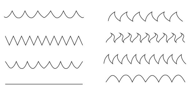 curved wave lines set. Design element. Vector illustration. Stock image. EPS 10. - Vector, Imagen
