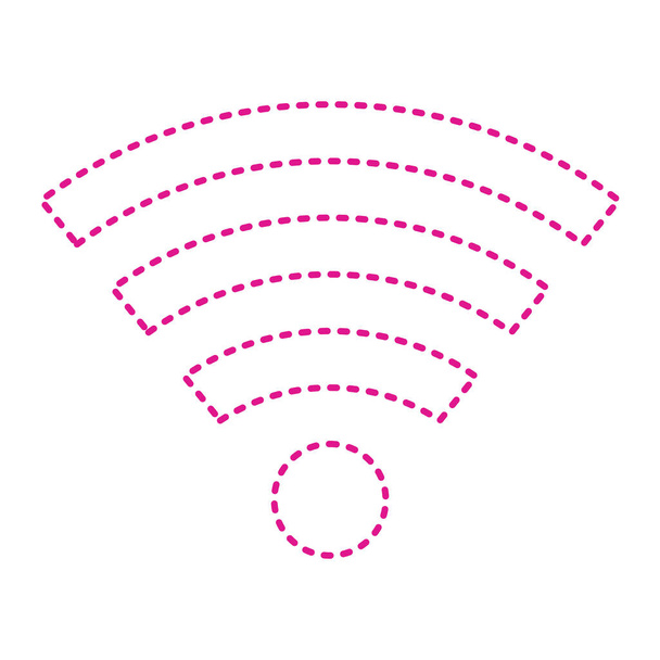 Значок сигнала wifi. символ беспроводной сети. изолированный плоский дизайн. векторная иллюстрация - Вектор,изображение