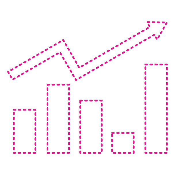 dotted line graph icon. simple illustration of random colored dots vector icons for web design - Διάνυσμα, εικόνα
