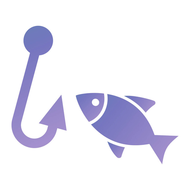 Double fish hook icon simple style Royalty Free Vector Image